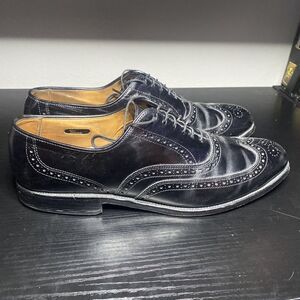 Allen Edmonds CHESTER Men’s 12 A Classic Black Leather Wingtip Brogue